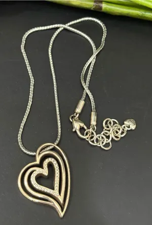 Retired BRIGHTON Infinity Heart Pendant Love Forever Silver-plated Necklace thumbnail 1