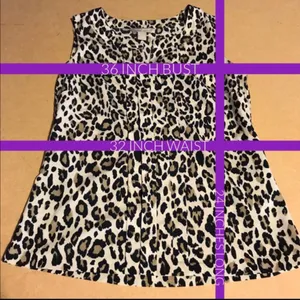 Banana Republic Beige And Black Animal Print Tunic (Xs) thumbnail 6