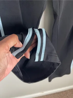ADIDAS Black Track Pants with Light Blue Stripes Sz S thumbnail 5
