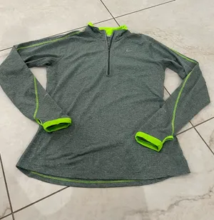 Nike Gray Half Zip Running Top Size Medium thumbnail 1