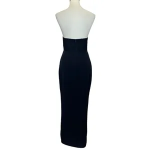 Elle Zeitoune Black Strapless Gown SMALL Bodycon Corset Bustier Designer $390 thumbnail 7