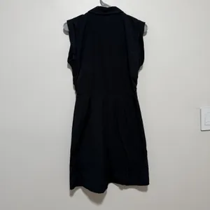 Veronica Beard Black Ferris Stretch Poplin Ruched Shirt Dress Size 4 thumbnail 6