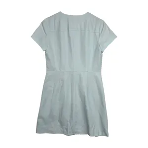 J Crew Dress Womens 6 Light Blue Linen Blend Button Front Short Sleeve Career thumbnail 2