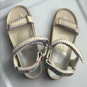 Dolce Vita Senora Stitched Sandals Ivory Multi Nubuck (Sz 9) thumbnail 4