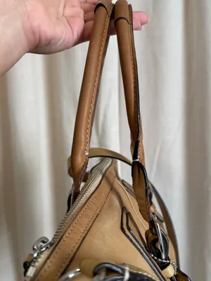 Coach Tan Leather Shoulder Satchel with Adjustable Strap thumbnail 4