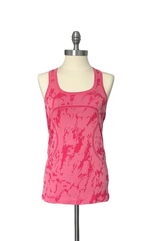 Lululemon Swiftly Tech Racerback Tank Heathered Bon Bon Sz 6 Pink Static Pattern thumbnail 4