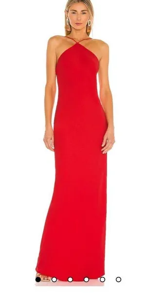 Red Halter Neck Amanda Uprichard X Revolve dress thumbnail 1