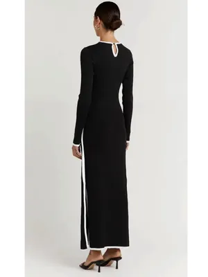 DISSH Binding Black Long Sleeve Knit Maxi Dress Size Large NWT thumbnail 7