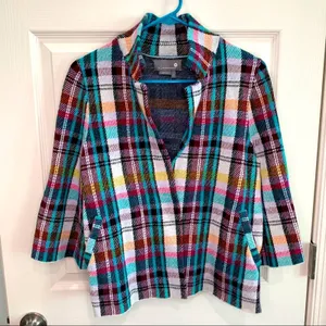 Anthropologie bright colorful soft blazer‎ jacket thumbnail 1