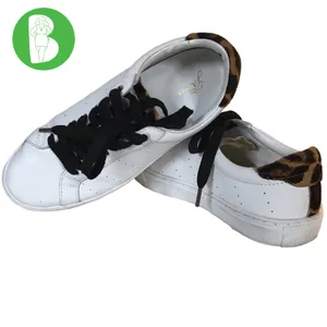 J. Crew "Saturday Sneakers" White Leather & Animal Print Accent Sneakers (6.5) thumbnail 3