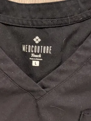 Med Couture Touch Black Scrub Top Size Large thumbnail 2