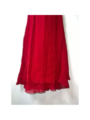 Red Silk Midi Strapless Dress 14 Midi-Maxi thumbnail 9