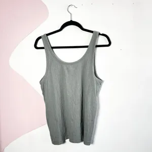 Aerie Tank Top Womens XL Blue‎ Ribbed Stretch Summer Casual thumbnail 2