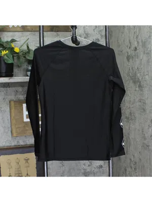 NWT Volcom Womens Long Sleeve Rashguard Top O0312301 Jet Black L thumbnail 4