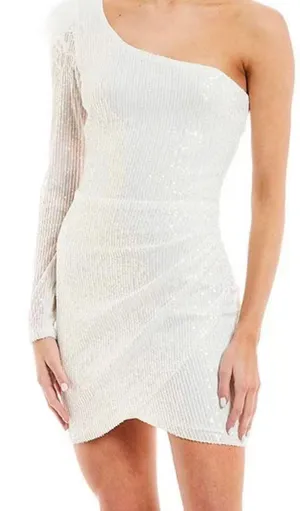 B Darlin White Sequin Mini Dress thumbnail 1