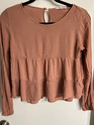 Hippie Rose Mauve Ruffle Babydoll Top thumbnail 1