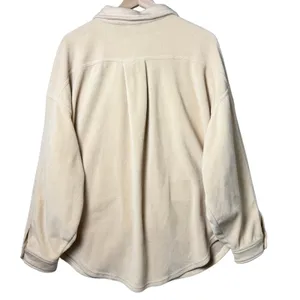 BiBi Fleece Buttoned Down Oversized Shirt Jacket Tan Fall Winter Women’s Size XL thumbnail 2