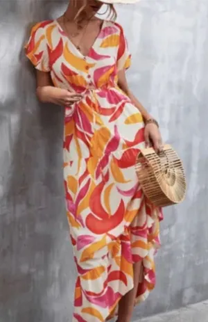 ABEL‎ THE LABEL Swish Printed High Low Dress size Medium thumbnail 1