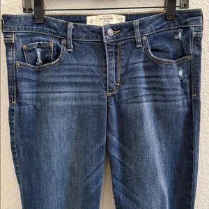 Abercrombie & Fitch Distressed Bootcut Jeans Blue Denim Size 10R 30x32 thumbnail 2