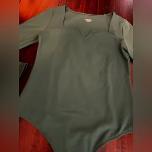 Forest Green Long Sleeve Bodysuit thumbnail 2