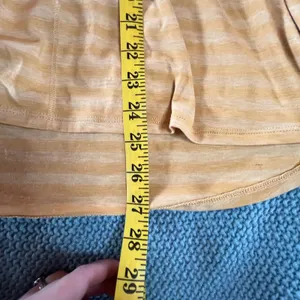 L.L. Bean Blouse Yellow Striped Long Sleeve XL 1/4 Button Soft Stretchy EUC thumbnail 2