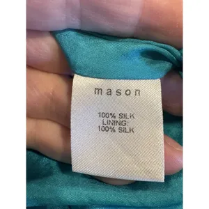 Michelle Mason Teal Midi Asymmetrical hem Silk Dress Size‎ 6 Sundress Wedding thumbnail 8