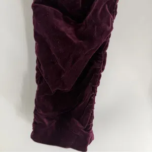 Theory Ruched Velvet Pants 8 Mulberry Purple Y2K Low Rise Slim Leg Stretch USA thumbnail 3
