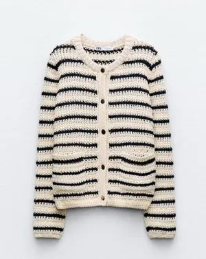 STRIPED KNIT CARDIGAN thumbnail 3