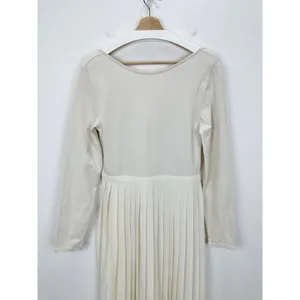 J.Crew Pleated Ballet Maxi Dress Stretch Cotton Natural Long Sleeve Medium NWT thumbnail 7