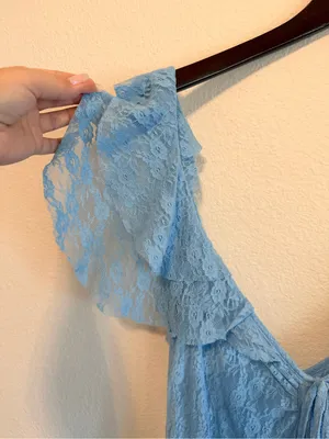 Kimchi Blue Chiara Sheer Lace Midi Dress, baby blue, size L thumbnail 10
