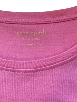Kate Spade Pink Ruched Puff-Sleeve Short Sleeve Tee large thumbnail 3