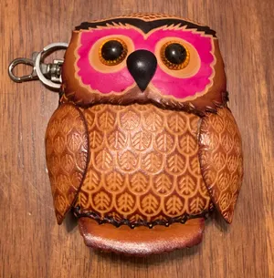 Leather Boho Owl Coin Purse thumbnail 1