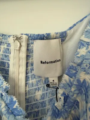 Reformation Haisley Dress Blue Daisy 4 thumbnail 3