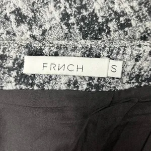 FRNCH Black Assymetrical Wrap Woven Tweed Straight Pencil Mini Skirt Size S thumbnail 8