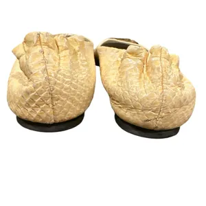 TORY BURCH Beige Cream Snake Print Ballet Flats Slipon Round Toe Gold Shoes 6.5 thumbnail 9