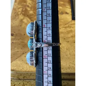 White Buffalo Nevada Turquoise Sterling Silver Heart Ring Size 9 thumbnail 7