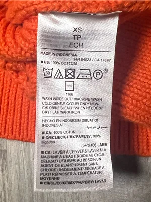 Old Navy Orange Open Stitch Cropped Sweater XS Fall Halloween Cotton thumbnail 3