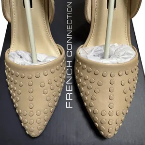 French Connection Studded d'Orsay Heels 6.5 Forever Cement NIB thumbnail 5