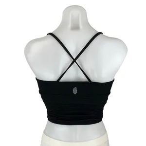 Free People Women's Black Sleeveless Yoga Workout Athletic Sports Bra Crop Top S thumbnail 3