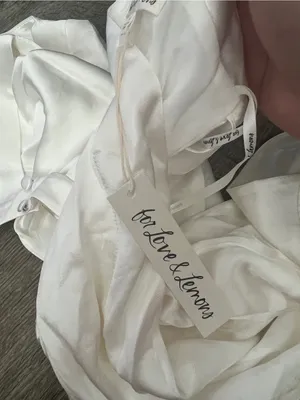 NWT For Love and Lemons Lucy White Satin Open Back Mini Dress size M thumbnail 13