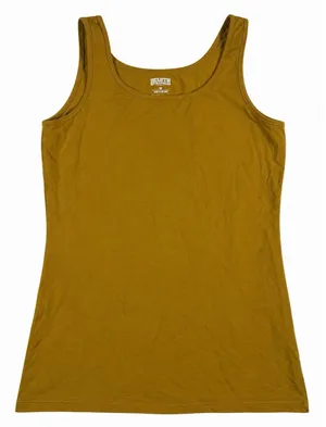 Duluth Trading Co. Tank Womens Mustard Yellow No-Yank Racerback thumbnail 1