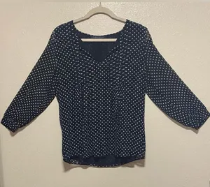 Polka Dot Semi Sheer Blouse | Shirt | Top thumbnail 1
