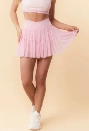 NWT! Popflex Target X Blogilates Women's Ballerina Skort Skirt Pink Size Medium thumbnail 1