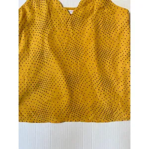 Socialite Yellow Polka Dot Scallop‎ layer Chiffon Summer Blouse - XS EUC thumbnail 9