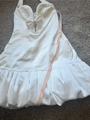 Oh Polly White Halter Mini Dress with Bow Detail thumbnail 5