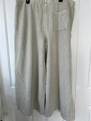 AE Everyday Luxe Wide-Leg Sweatpant American Eagle NWT Green XL thumbnail 3