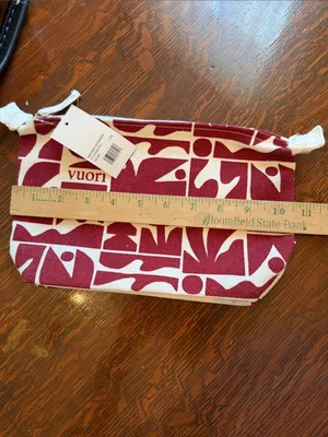 NWT Vuori Holiday 2025 Strawberry Graphic Canvas Cosmetic Pouch thumbnail 6