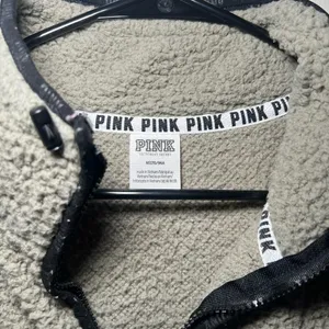 PINK Victoria's Secret Sage Green Sherpa Sweater thumbnail 2