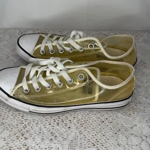 Converse plastic yellow clear low top all star shoes sneakers sz 7 thumbnail 4