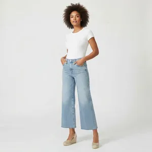 AG Adriano Goldschmied Saige High-Rise Wide-Leg Crop Denim Jeans Size 29 thumbnail 14